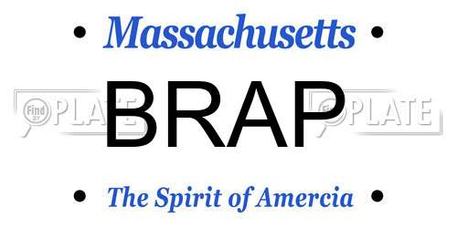 BRAP Massachusetts License Plate