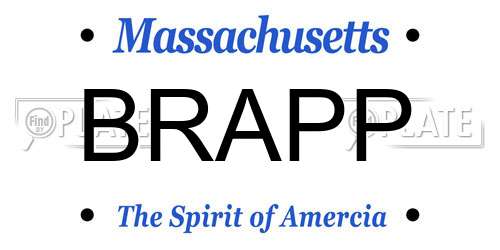 BRAPP Massachusetts License Plate