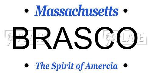 BRASCO Massachusetts License Plate