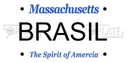 BRASIL Massachusetts License Plate