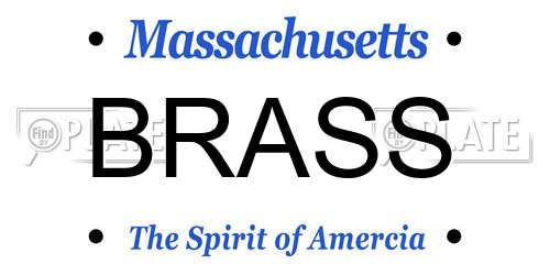 BRASS Massachusetts License Plate