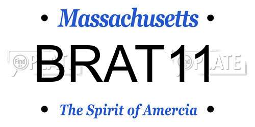 BRAT11 Massachusetts License Plate