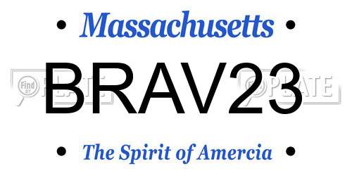BRAV23 Massachusetts License Plate
