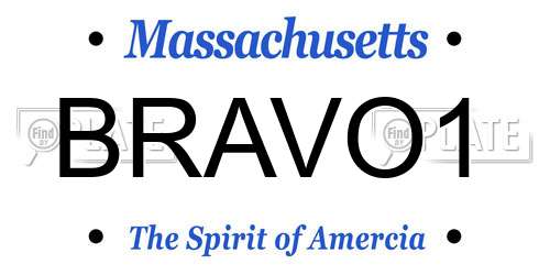BRAVO1 Massachusetts License Plate