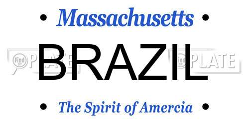 BRAZIL Massachusetts License Plate