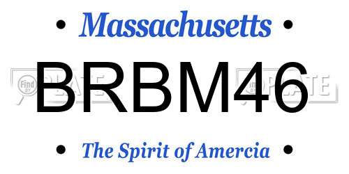 BRBM46 Massachusetts License Plate
