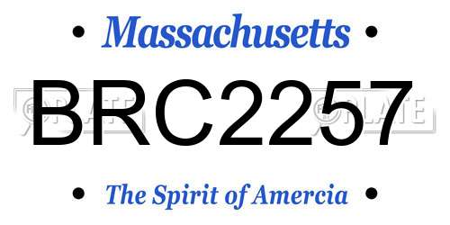 BRC2257 Massachusetts License Plate