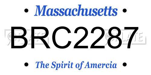BRC2287 Massachusetts License Plate