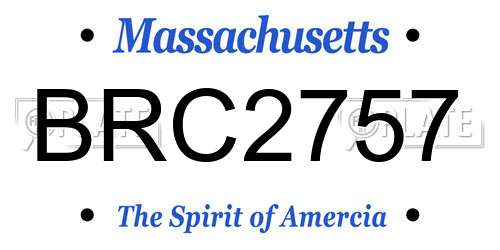 BRC2757 Massachusetts License Plate