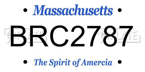 BRC2787 Massachusetts License Plate