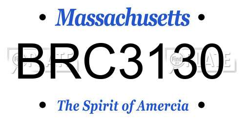 BRC3130 Massachusetts License Plate