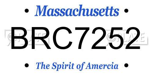 BRC7252 Massachusetts License Plate