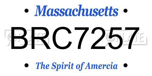 BRC7257 Massachusetts License Plate