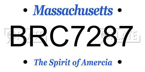 BRC7287 Massachusetts License Plate