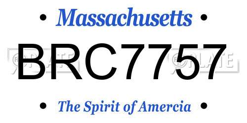 BRC7757 Massachusetts License Plate