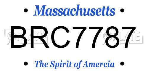 BRC7787 Massachusetts License Plate