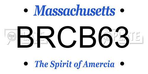 BRCB63 Massachusetts License Plate