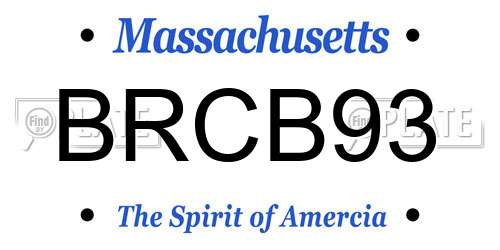 BRCB93 Massachusetts License Plate