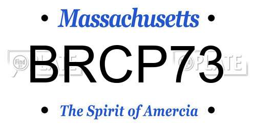 BRCP73 Massachusetts License Plate