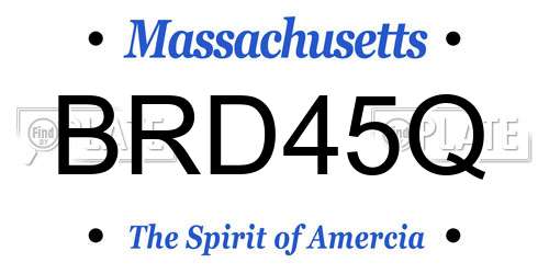 BRD45Q Massachusetts License Plate