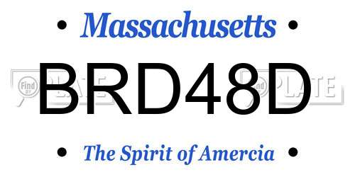 BRD48D Massachusetts License Plate