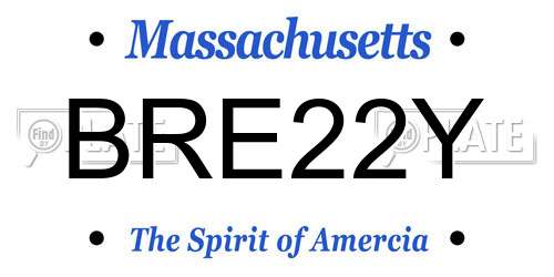 BRE22Y Massachusetts License Plate