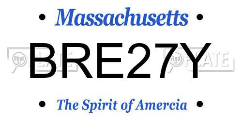 BRE27Y Massachusetts License Plate