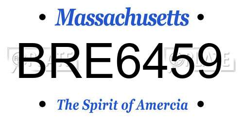 BRE6459 Massachusetts License Plate