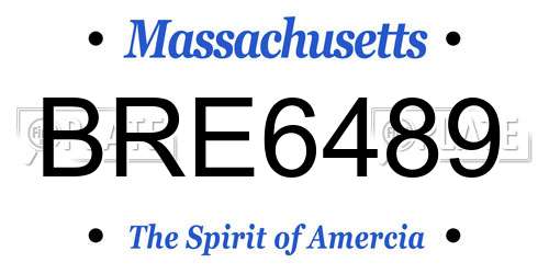 BRE6489 Massachusetts License Plate