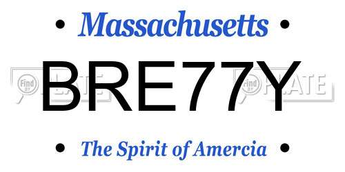 BRE77Y Massachusetts License Plate