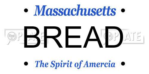 BREAD Massachusetts License Plate