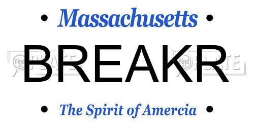 BREAKR Massachusetts License Plate