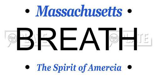 BREATH Massachusetts License Plate