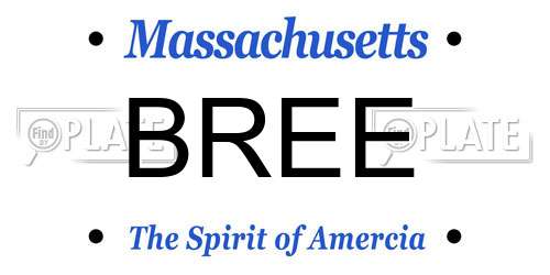 BREE Massachusetts License Plate