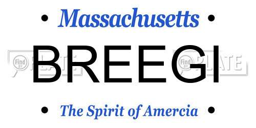BREEGI Massachusetts License Plate