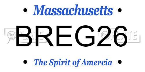 BREG26 Massachusetts License Plate