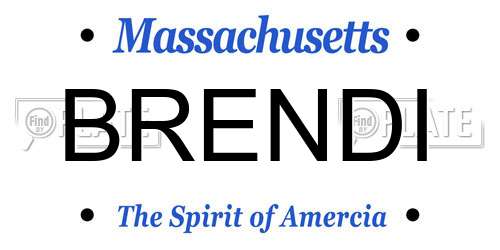 BRENDI Massachusetts License Plate