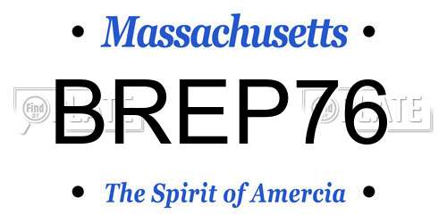 BREP76 Massachusetts License Plate