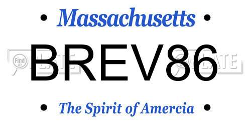 BREV86 Massachusetts License Plate