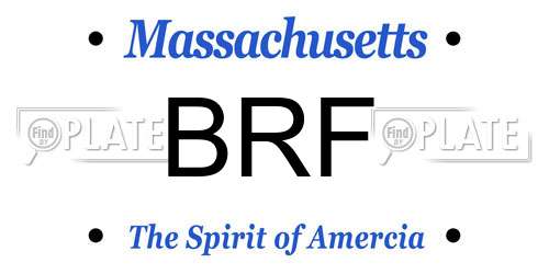 BRF Massachusetts License Plate