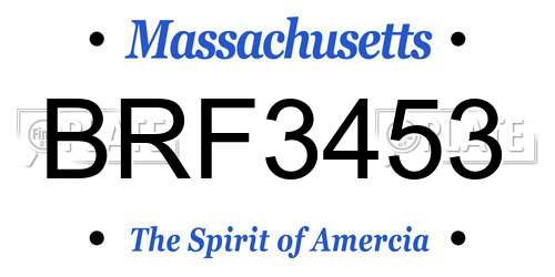 BRF3453 Massachusetts License Plate