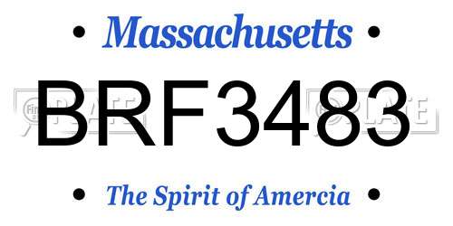 BRF3483 Massachusetts License Plate