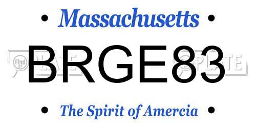 BRGE83 Massachusetts License Plate