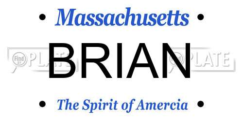 BRIAN Massachusetts License Plate