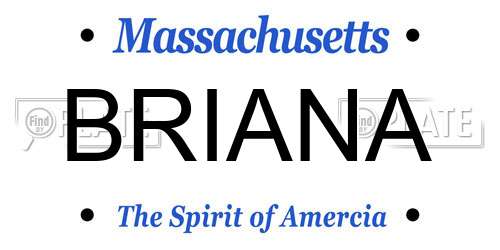 BRIANA Massachusetts License Plate