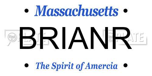 BRIANR Massachusetts License Plate