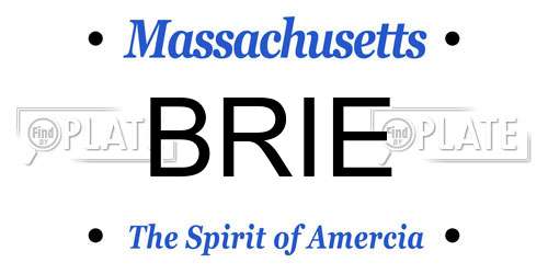 BRIE Massachusetts License Plate