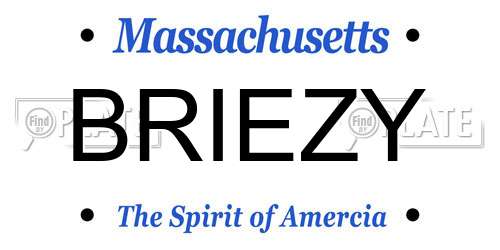BRIEZY Massachusetts License Plate