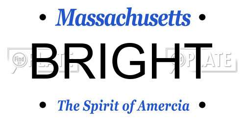BRIGHT Massachusetts License Plate