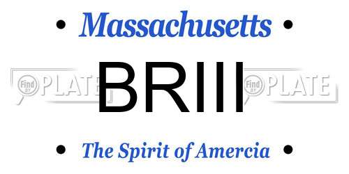 BRIII Massachusetts License Plate